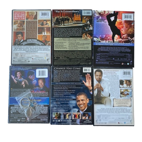 DVD NEW Drama Documentary Lot of 6 Ray Obama Dream Girls Ben Carson Keychain - Picture 2 of 15